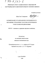 Формирование организационно-экономического механизма управления санаторно-курортными и туристскими предприятиями - тема диссертации по экономике, скачайте бесплатно в экономической библиотеке