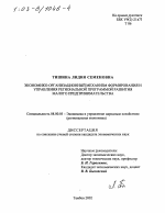 Экономико-организационный механизм формирования и управления региональной программой развития малого предпринимательства - тема диссертации по экономике, скачайте бесплатно в экономической библиотеке