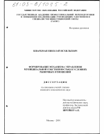 Формирование механизма управления муниципальной собственностью в условиях рыночных отношений - тема диссертации по экономике, скачайте бесплатно в экономической библиотеке