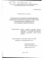 Экономические отношения при формировании материально-технических ресурсов и инвестиций на производство сахарной свеклы - тема диссертации по экономике, скачайте бесплатно в экономической библиотеке