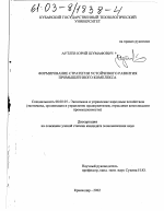 Формирование стратегии устойчивого развития промышленного комплекса - тема диссертации по экономике, скачайте бесплатно в экономической библиотеке