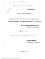Социально-экономический механизм реализации аграрной реформы - тема диссертации по экономике, скачайте бесплатно в экономической библиотеке