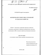 Формирование лизинговых отношений в сельском хозяйстве - тема диссертации по экономике, скачайте бесплатно в экономической библиотеке