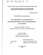 Организация стратегического взаимодействия малого предприятия с кластером - тема диссертации по экономике, скачайте бесплатно в экономической библиотеке