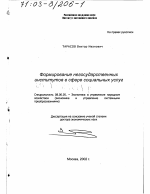 Формирование негосударственных институтов в сфере социальных услуг - тема диссертации по экономике, скачайте бесплатно в экономической библиотеке