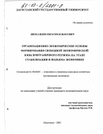 Организационно-экономические основы формирования свободной экономической зоны приграничного региона на этапе стабилизации и подъема экономики - тема диссертации по экономике, скачайте бесплатно в экономической библиотеке