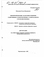 Инкорпорирование налоговых режимов разнотипных субъектов бизнеса в фискальную стратегию региона - тема диссертации по экономике, скачайте бесплатно в экономической библиотеке