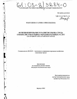 Функционирование и развитие рынка труда специалистов и рынка образовательных услуг - тема диссертации по экономике, скачайте бесплатно в экономической библиотеке