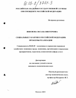 Социальные гарантии в Российской Федерации: проблемы реализации - тема диссертации по экономике, скачайте бесплатно в экономической библиотеке
