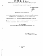 Экономическая эффективность сельскохозяйственных предприятий различных форм собственности - тема диссертации по экономике, скачайте бесплатно в экономической библиотеке