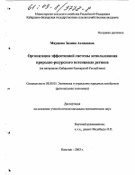 Организация эффективной системы использования природно-ресурсного потенциала региона - тема диссертации по экономике, скачайте бесплатно в экономической библиотеке