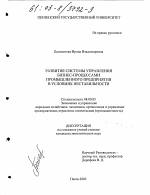 Развитие системы управления бизнес-процессами промышленного предприятия в условиях нестабильности - тема диссертации по экономике, скачайте бесплатно в экономической библиотеке