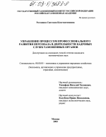 Управление процессом профессионального развития персонала в деятельности кадровых служб таможенных органов - тема диссертации по экономике, скачайте бесплатно в экономической библиотеке