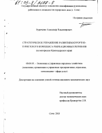 Стратегическое управление развитием курортно-туристского комплекса рекреационных регионов - тема диссертации по экономике, скачайте бесплатно в экономической библиотеке