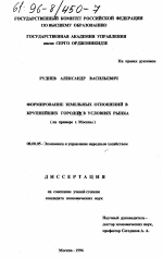 Формирование земельных отношений в крупнейших городах в условиях рынка - тема диссертации по экономике, скачайте бесплатно в экономической библиотеке