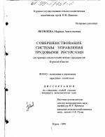 Совершенствование системы управления трудовыми ресурсами - тема диссертации по экономике, скачайте бесплатно в экономической библиотеке