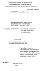 Методические основы эффективного функционирования строительного предприятия в рыночной среде - тема диссертации по экономике, скачайте бесплатно в экономической библиотеке