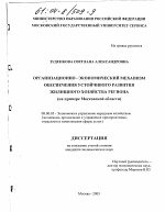 Организационно-экономический механизм обеспечения устойчивого развития жилищного хозяйства региона - тема диссертации по экономике, скачайте бесплатно в экономической библиотеке
