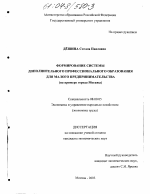 Формирование системы дополнительного профессионального образования для малого предпринимательства - тема диссертации по экономике, скачайте бесплатно в экономической библиотеке