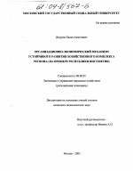 Организационно-экономический механизм устойчивого развития хозяйственного комплекса региона - тема диссертации по экономике, скачайте бесплатно в экономической библиотеке