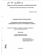 Механизмы развития цивилизованного предпринимательства в российских условиях - тема диссертации по экономике, скачайте бесплатно в экономической библиотеке