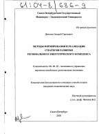 Методы формирования и реализации стратегии развития регионального энергетического комплекса - тема диссертации по экономике, скачайте бесплатно в экономической библиотеке
