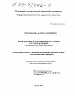 Формирование и использование трудовых ресурсов в регионе - тема диссертации по экономике, скачайте бесплатно в экономической библиотеке