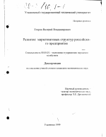 Развитие маркетинговых структур российского предприятия - тема диссертации по экономике, скачайте бесплатно в экономической библиотеке