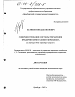 Совершенствование системы управления предприятиями газового комплекса - тема диссертации по экономике, скачайте бесплатно в экономической библиотеке