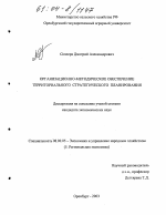 Организационно-методическое обеспечение территориального стратегического планирования - тема диссертации по экономике, скачайте бесплатно в экономической библиотеке