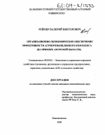 Организационно-экономическое обеспечение эффективности агропромышленного комплекса - тема диссертации по экономике, скачайте бесплатно в экономической библиотеке