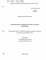 Формирование и развитие системы трудовой мотивации - тема диссертации по экономике, скачайте бесплатно в экономической библиотеке
