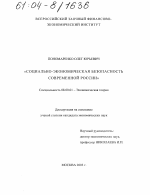 Социально-экономическая безопасность современной России - тема диссертации по экономике, скачайте бесплатно в экономической библиотеке