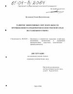 Развитие эффективных сфер деятельности промышленного предприятия в конкурентной среде нестабильного рынка - тема диссертации по экономике, скачайте бесплатно в экономической библиотеке